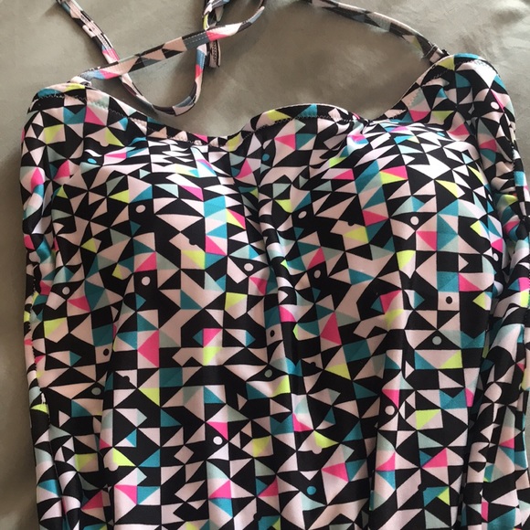 2/$15 Didi Beachwear Geometric 90s Style One Piece Bathing Suit, Size 12 - Picture 5 of 13
